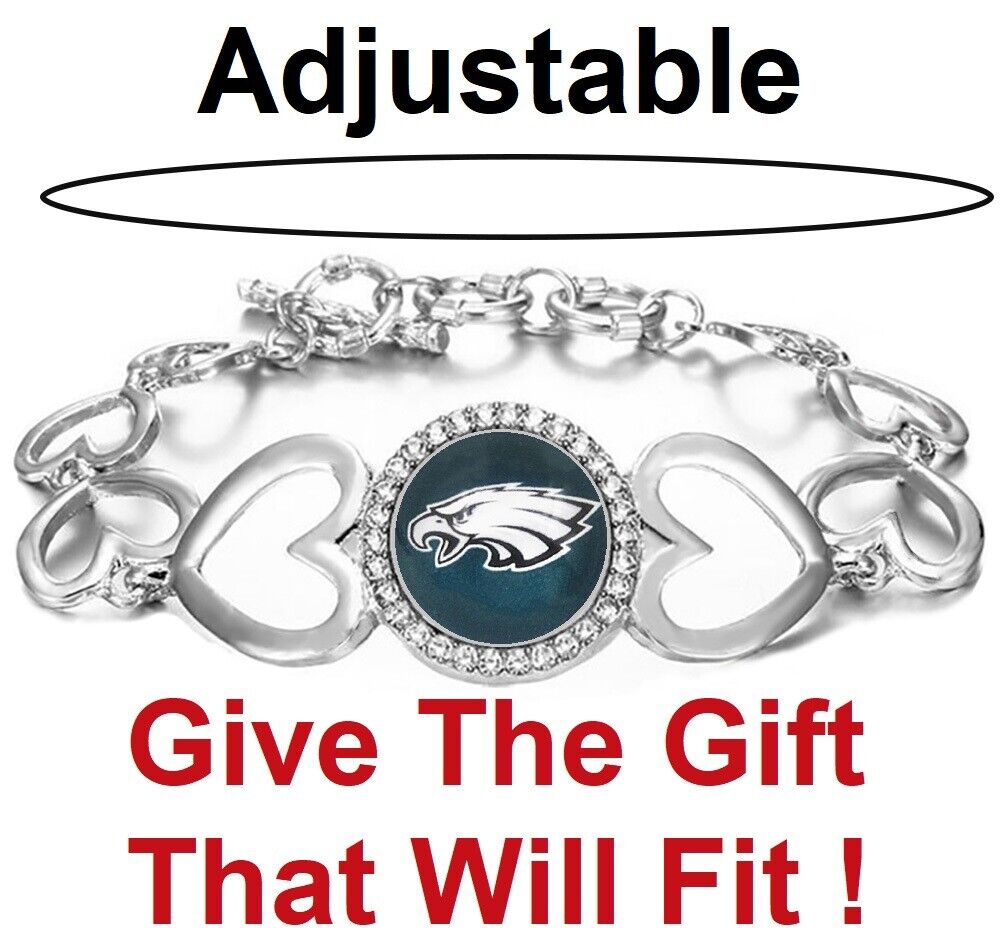Philadelphia Eagles Gift Set Womens Sterling Silver Necklace And Bracelet D18D27