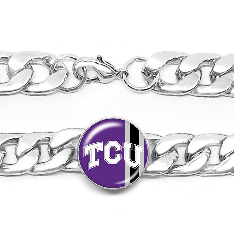 Tcu Horned Frogs Mens Womens Link Chain Bracelet University Jewelry W Giftpkg D4