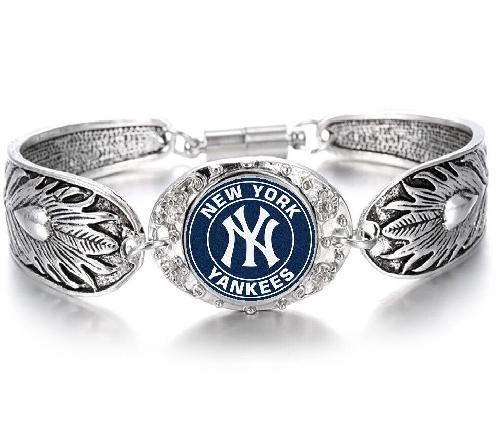 Special New York Ny Yankees Womens Sterling Silver Bracelet Baseball Wgiftpkg D3