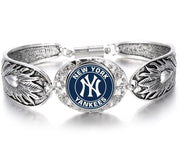 Special New York Ny Yankees Womens Sterling Silver Bracelet Baseball Wgiftpkg D3