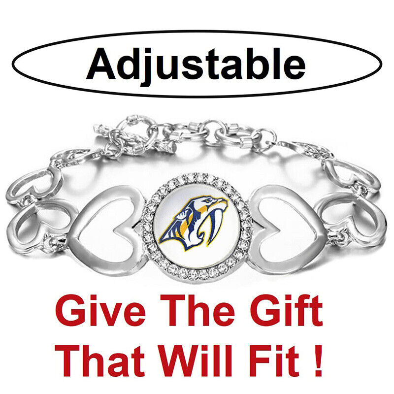 Nashville Predators Hockey Team Womens Silver Bracelet W Gift Pkg D27