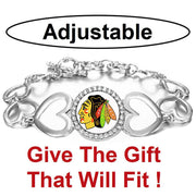 Chicago Blackhawks Hockey Team Womens Silver Bracelet W Gift Pkg D27