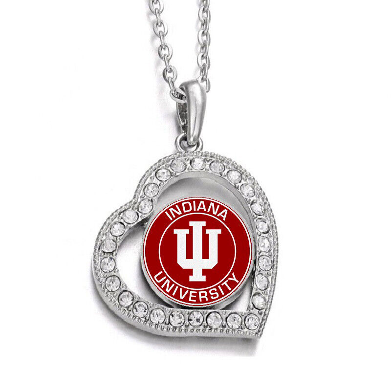 Indiana Hoosiers Womens Sterling Silver Link Chain Necklace With Pendant D19