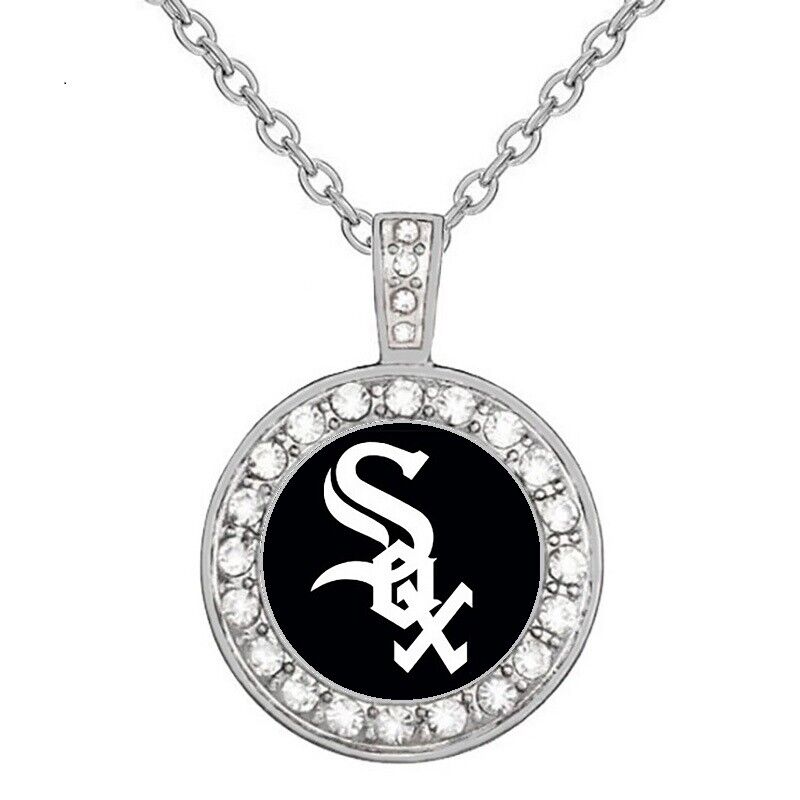 Chicago White Sox Womens Sterling Silver Chain Link Necklace With Pendant D18