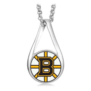 Boston Bruins Womens 925 Silver Necklace With Pendant Hockey Gift D28R