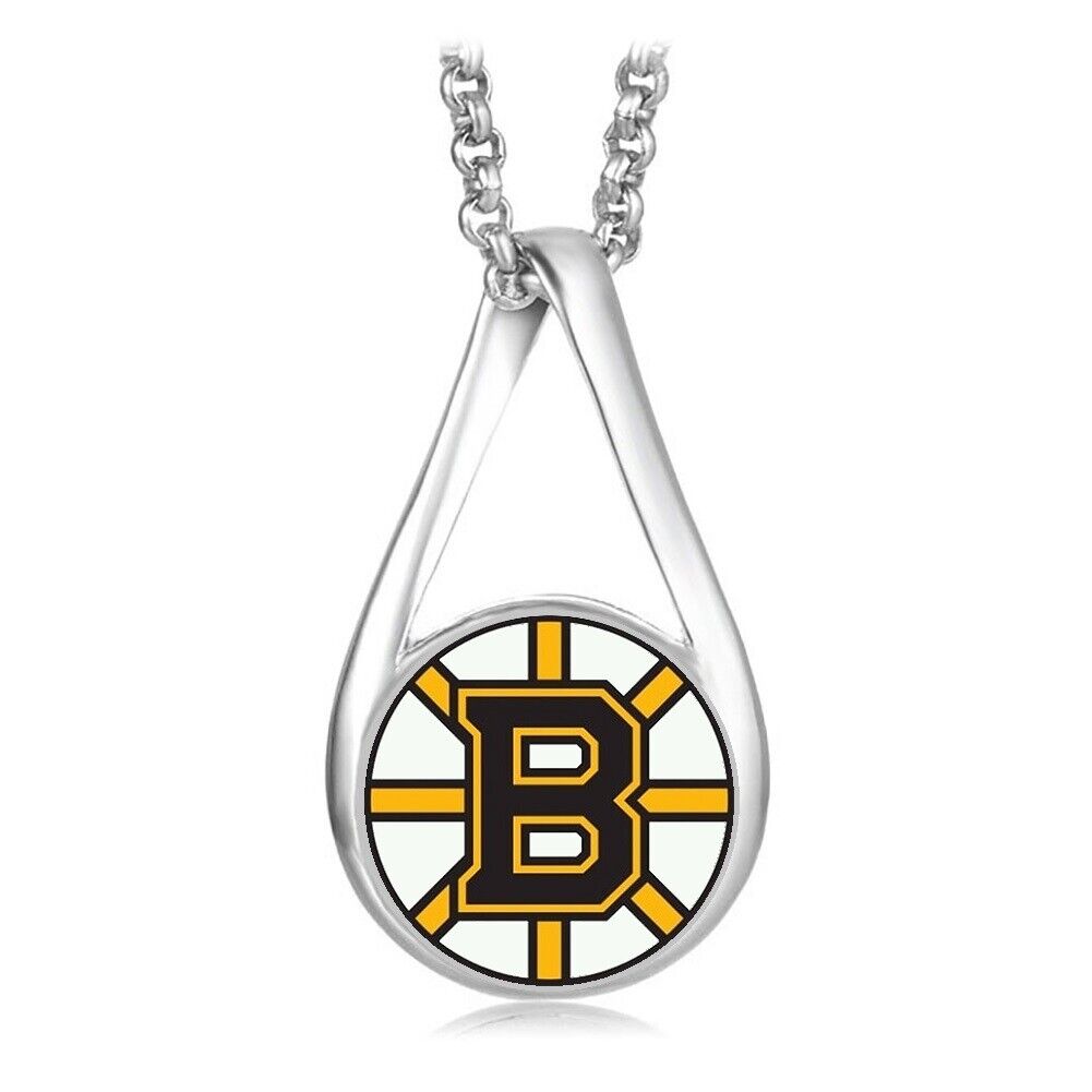 Boston Bruins Womens 925 Silver Necklace With Pendant Hockey Gift D28R