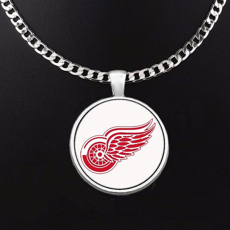 Large Detroit Red Wings Necklace Stainless Steel Chain Hockey Free Ship' D5