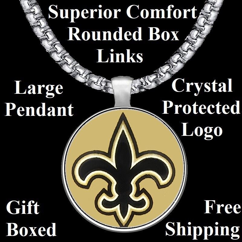 New Orleans Saints Mens Womens Stainless 20" Chain Link Pendant Necklace D30