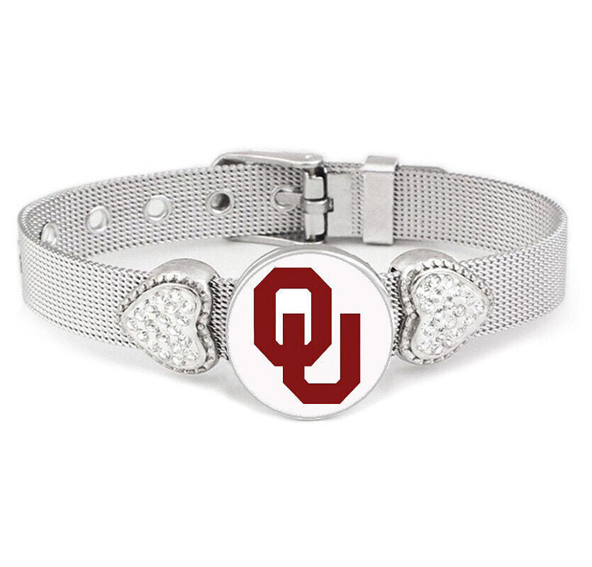 Special Oklahoma Sooners Ou Womens Adjustable Silver Bracelet Jewelry Gift D26