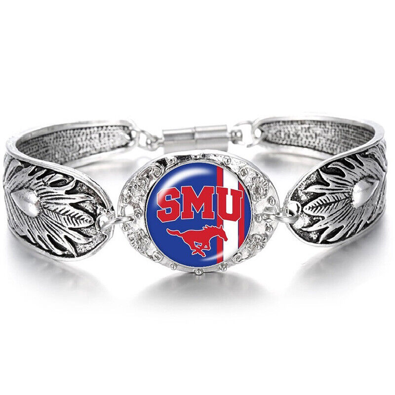 Smu University Mustangs Womens Sterling Silver Bracelet Jewelry Gift D3