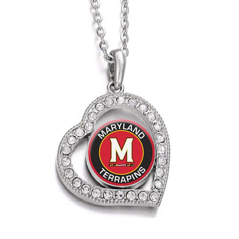 Maryland Terrapins Womens Sterling Silver Link Chain Necklace With Pendant D19
