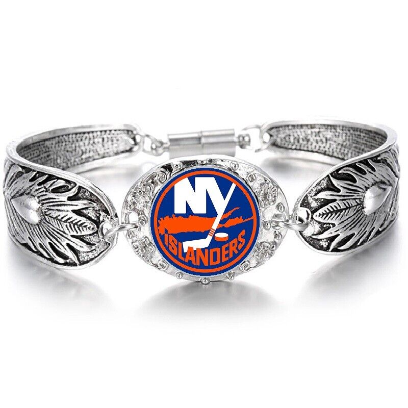 New York Islanders Hockey Fan Women'S Sterling Silver Bracelet Jewelry Gift D3