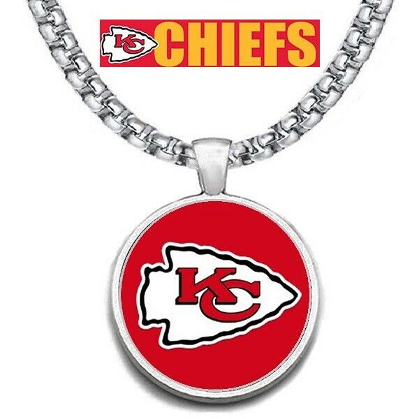 Large Kansas City Chiefs Necklace Stainless Steel Chain Football Free Ship' D30