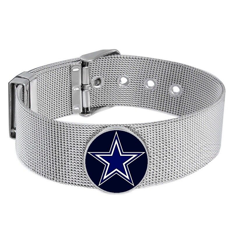 Dallas Cowboys Mens Womens Silver Adjustable Bracelet W Gift Pkg D6