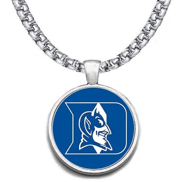 Large Duke Blue Devils 24" Chain Stainless Steel Pendant Necklace Free Ship' D30