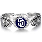 San Diego Padres Women'S Sterling Silver Bracelet Baseball W Gift Pkg D3