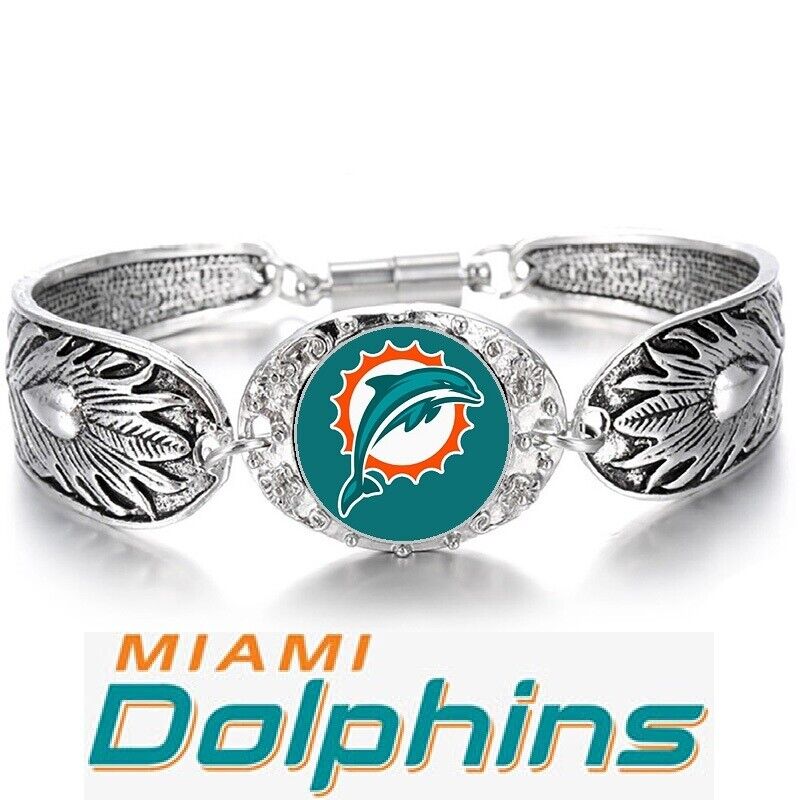 Miami Dolphins Gift Womens 925 Sterling Silver Necklace Bracelet Set D3D18