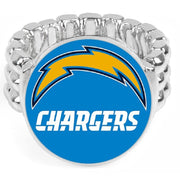 Los Angeles Chargers Silver Mens Women'S Football Ring Fits All Sizes Gift Pk D2