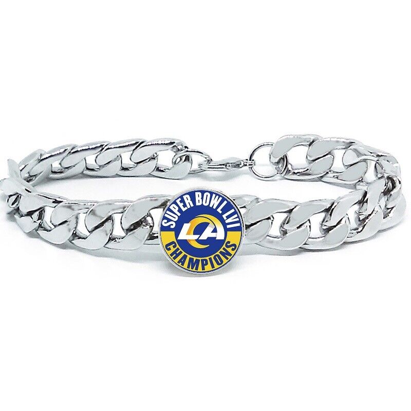 Spec. Los Angeles La Rams Super Bowl Silver Mens Link Chain Bracelet Gift D4