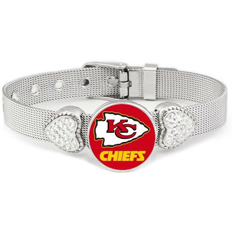 Special Kansas City Chiefs Women'S Adjustable Silver Bracelet Jewelry Gift D26