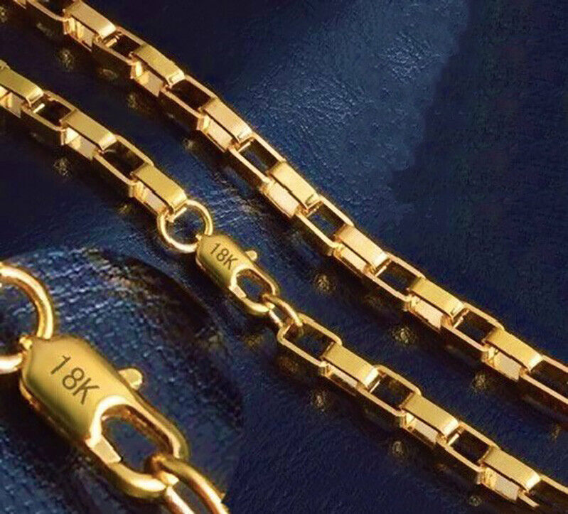 Necklace Womens Mens 6mm Italian Box Link Chain w GiftP D769