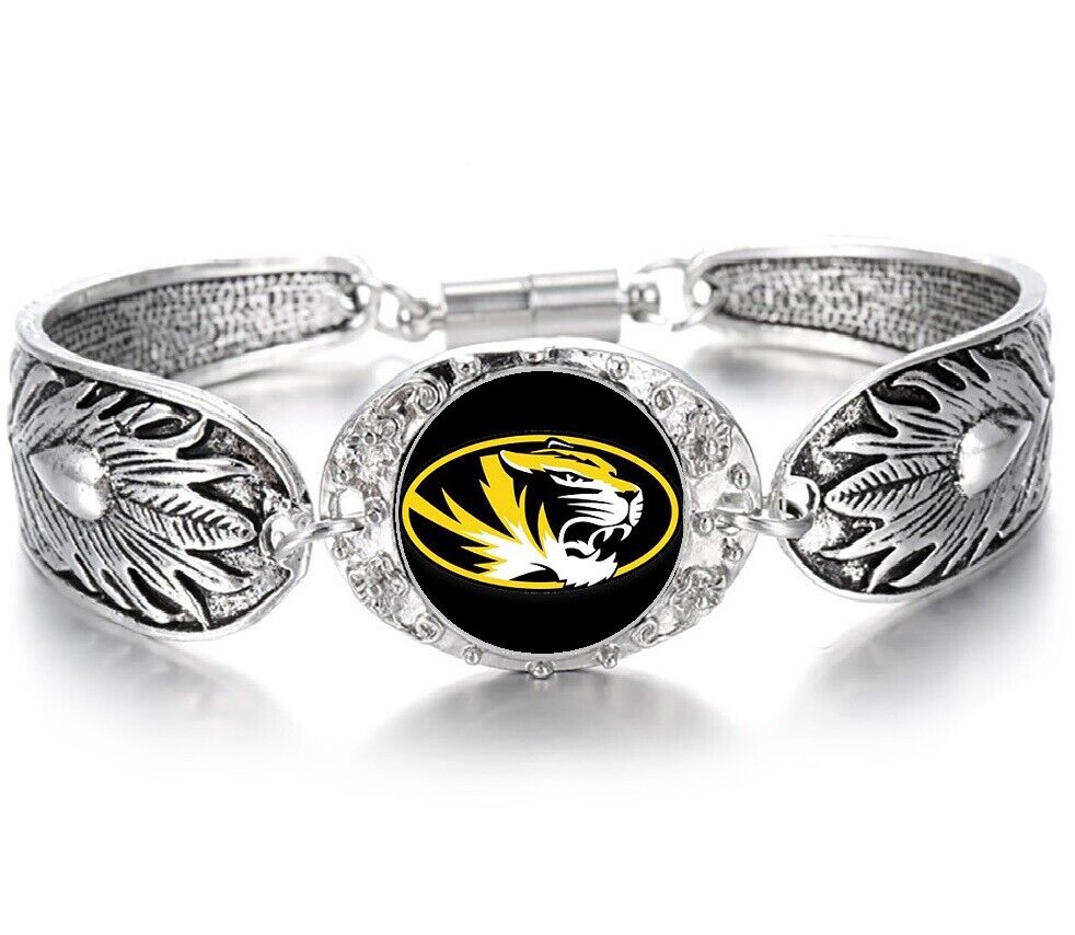 Missouri Tigers Womens 925 Sterling Silver Necklace and Bracelet Gift Set D3D18