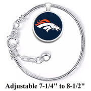 Denver Broncos Silver Women;S Link Bracelet W Gift Pkg D10