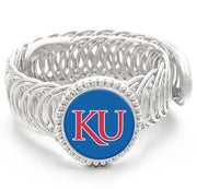 Ku Kansas Jayhawks Mens Silver Adjustable Chain Bracelet Jewelry W Gift Pkg D11