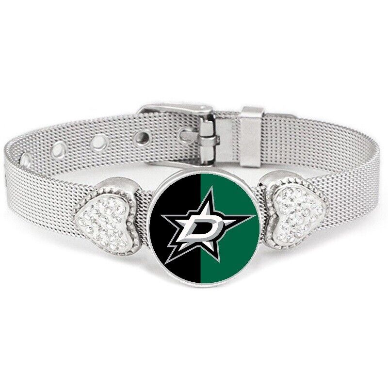 Special Dallas Stars Womens Adjustable Silver Hearts Bracelet Jewelry Gift D26