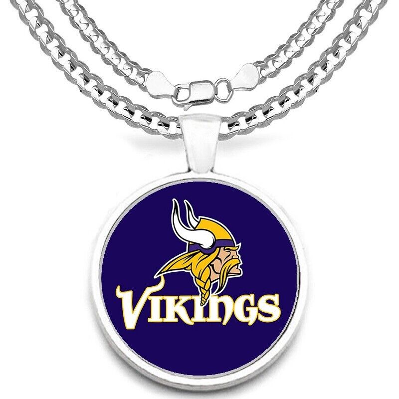 Minnesota Vikings Mens Womens Stainless Steel Link Chain Necklace And Pend D9