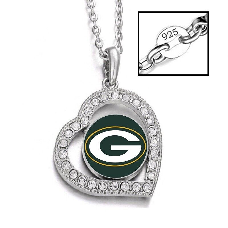 Green Bay Packers Womens 925 Sterling Silver Link Chain Necklace D19