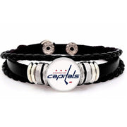 Washington Capitals Unisex Black Leather Bracelet Gift D14