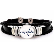 Washington Capitals Unisex Black Leather Bracelet Gift D14