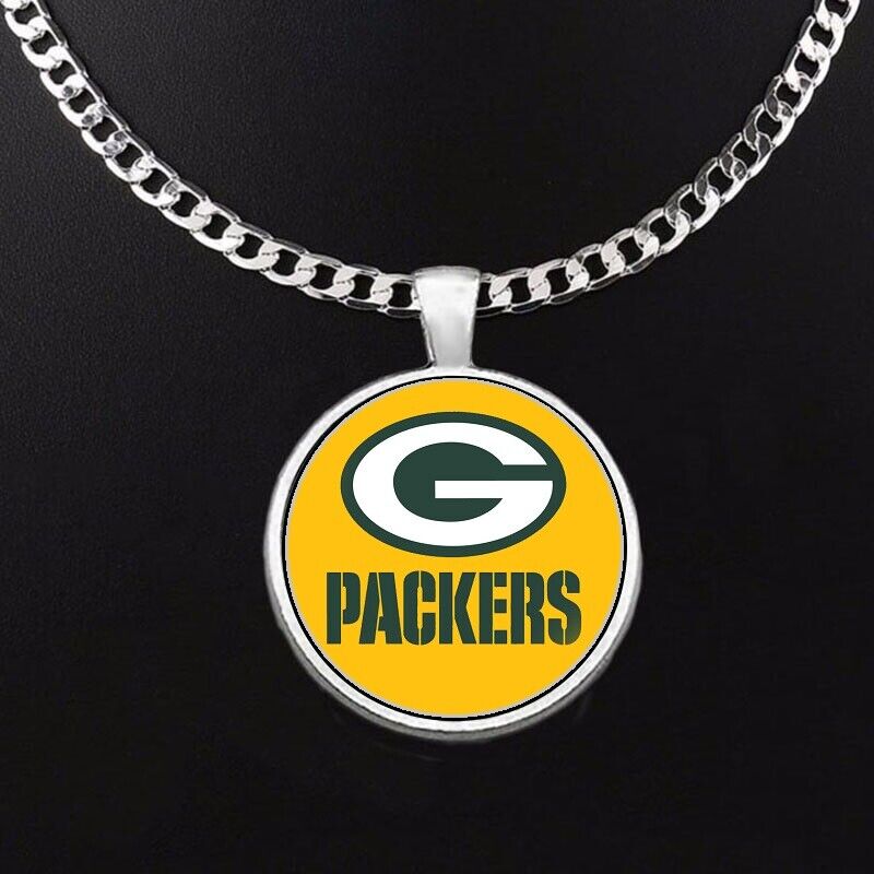 Spec. Green Bay Packers Cheesehead Mens 24" Stainless Chain Pendant Necklace D5