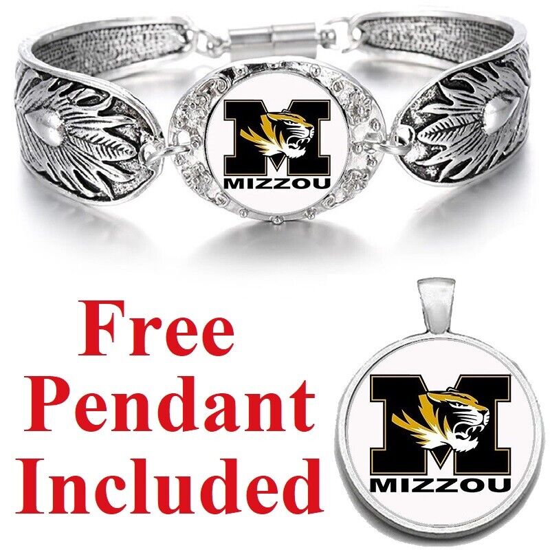 University Missouri Mizzou Tigers Women Sterling Silver Bracelet Jewelry Gift D3