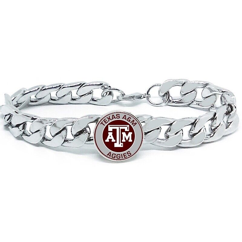 Texas A&M Aggies Mens Link Chain Bracelet University State College Gift D4