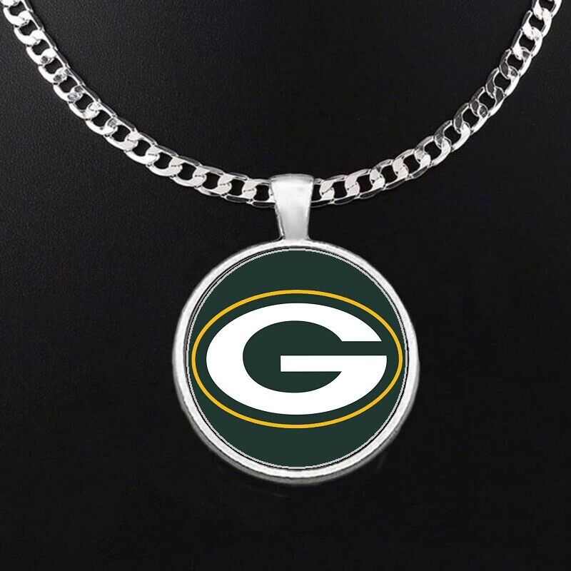 Green Bay Packers Mens Womens 24" Stainless Steel Chain Pendant Necklace D5