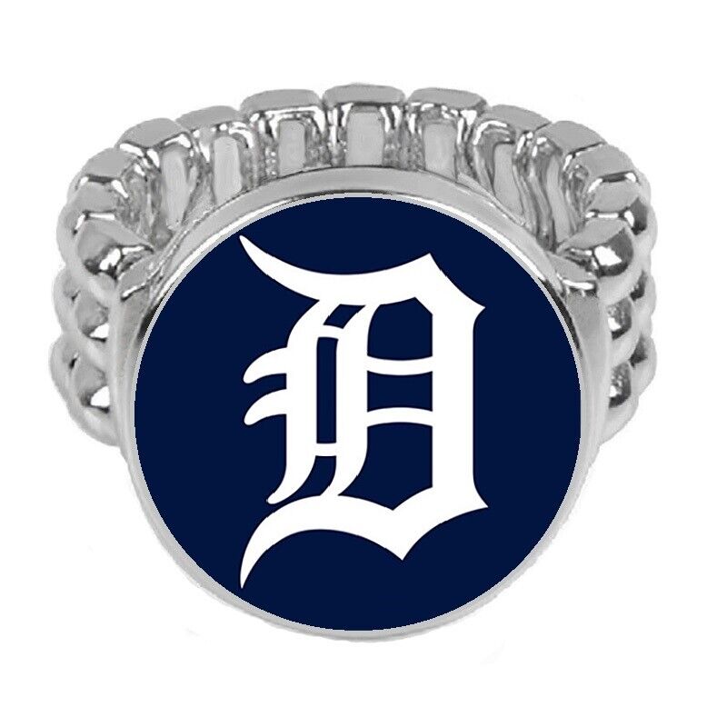 Detroit Tigers Mens Womens Adjustable Silver Ring W Gift Pkg D2