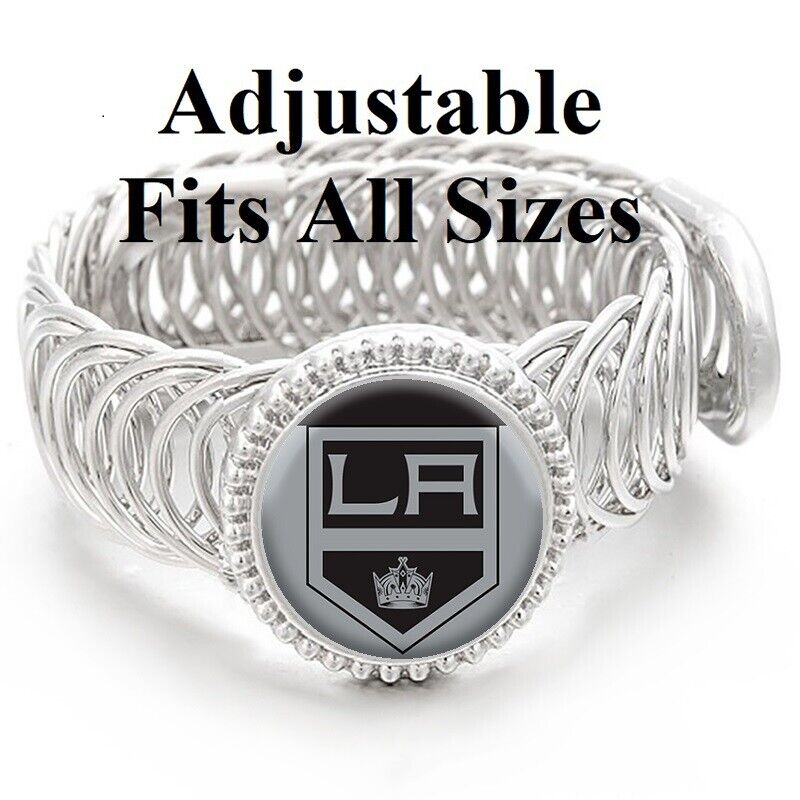 Special Los Angeles Kings Mens Womens Silver Adjustable Hockey Bracelet Gift D11