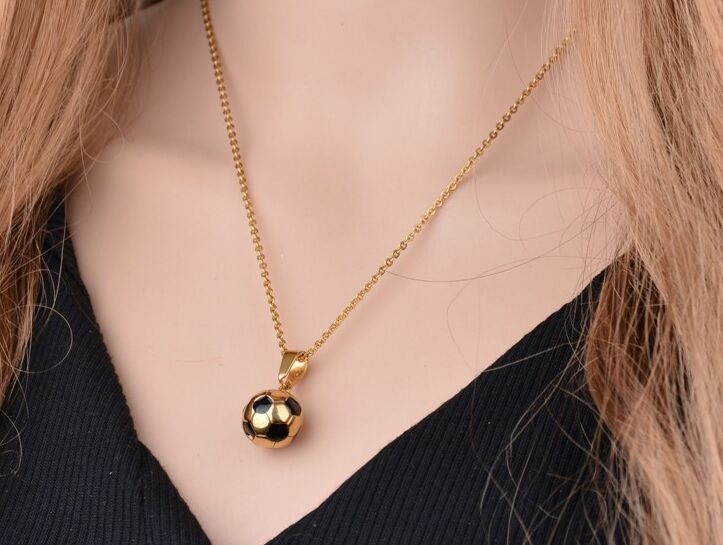 18k Gold Women's Men's Soccer Ball 14mm Pendant Charm Only D212