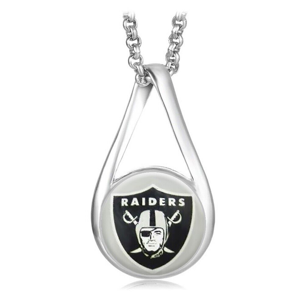 Las Vegas Raiders Womens Sterling Silver Link Chain Necklace With Pendant D28
