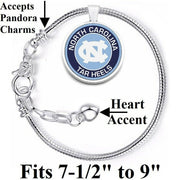 North Carolina Tar Heels University Womens Sterling Silver Bracelet Gift D10