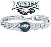 Philadelphia Eagles Stainless Wide 12Mm Womens Mens Link Chain Bracelet Gift D4