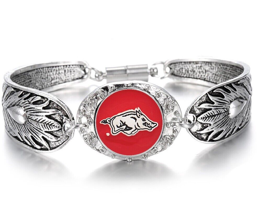 Arkansas Razorbacks Womens 925 Sterling Silver Necklace Bracelet Gift Set D3D18