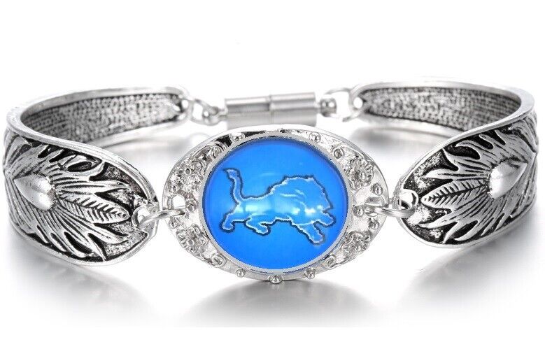Detroit Lions Gift Womens 925 Sterling Silver Necklace Bracelet Set D3D18