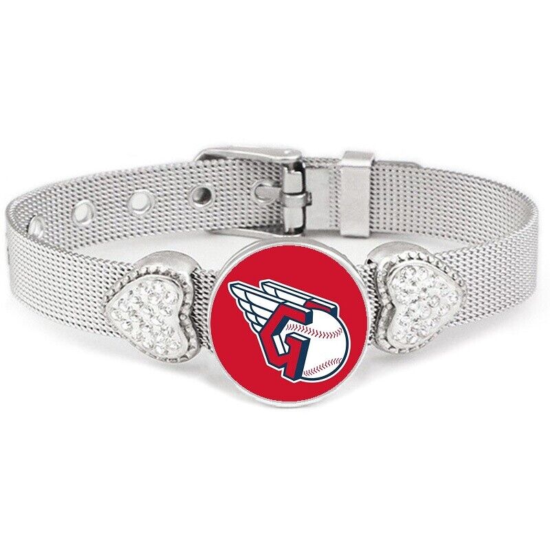 New Cleveland Guardians Old Indians Women'S Adjust. Silver Bracelet Gift D26