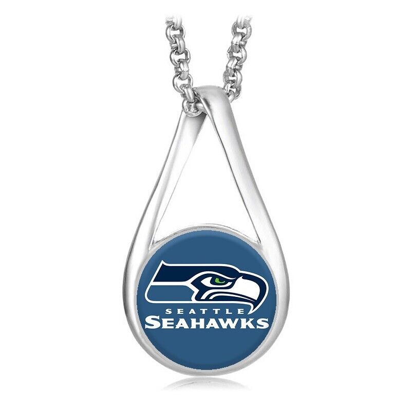 Seattle Seahawks Womens Sterling Silver Link Chain Necklace With Pendant D28