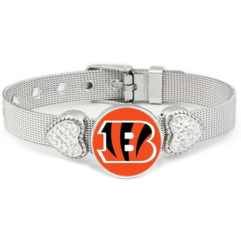 Cincinnati Bengals Women'S Adjustable Silver Bracelet Jewelry Gift D26