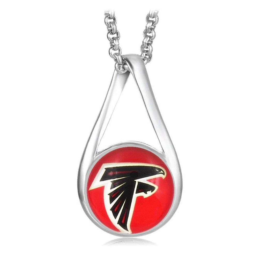 Atlanta Falcons Womens Sterling Silver Link Chain Necklace With Pendant D28