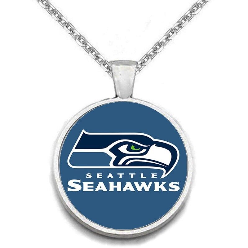 Special Seattle Seahawks 925 Silver Link Chain Necklace With Pendant A1
